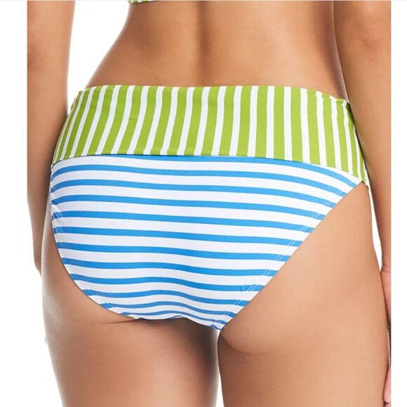 Bleu by Rod Beattie Striped Fold-Over Bikini Bottoms - Size: 12 - NWT - Picture 2 of 12